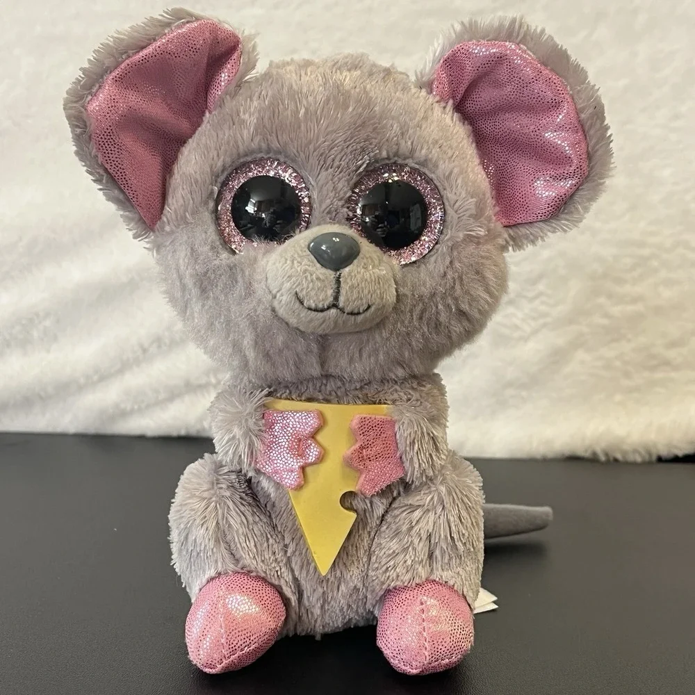 Ty Beanie Boos Squeaker the Mouse Plush Holding Cheese Stuffed Animal 2015 Toy